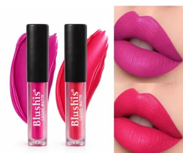 BLUSHIS Liquid Matte Lipstick Set -Fuchsia & Corel Pink | Long Lasting |  Wat...