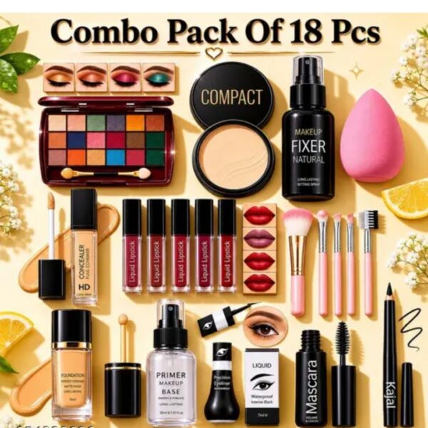 Combo Pack of Makeup Eyeshadow, Face Makeup Compact, Makeup Fixer, Concelar, 4 ...